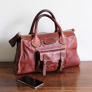 SOLD CHLOÉ “Edith” satchel in whiskey brown leather